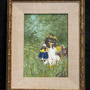 Phyllis Cubb (Cubbison) Oil Painting - Playtime - Young Girl with Stuffed Animal